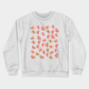 Butterfly Pattern - Light Red Coloured Crewneck Sweatshirt